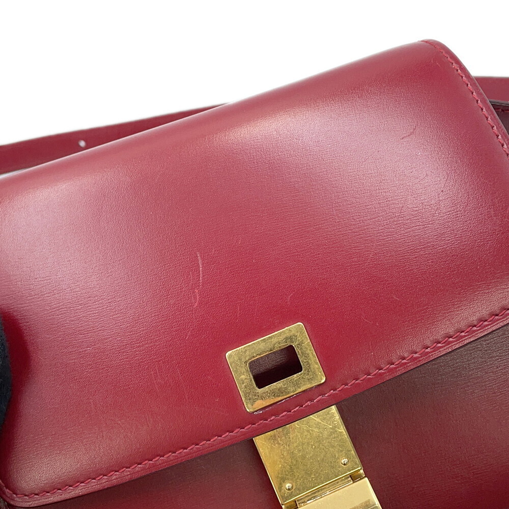 Celine Box Calfskin Box Flap Bag Red - Picture 6 of 12